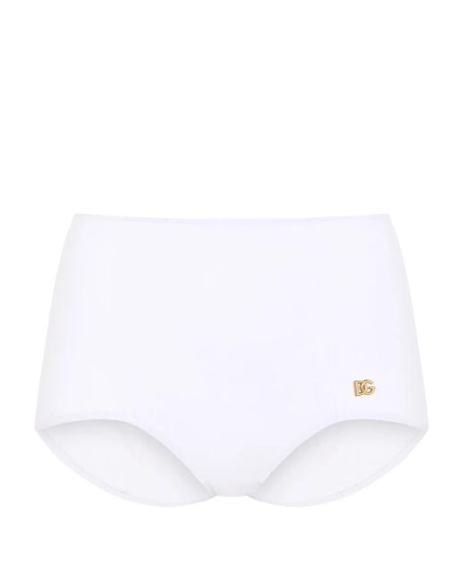 Slip Bikini Con Applicazione di Dolce & Gabbana in White