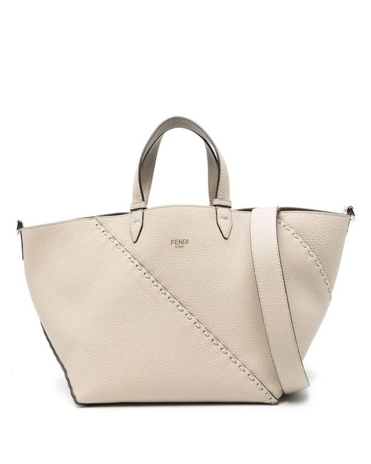 Fendi Natural Neutrals Tote Bags for men