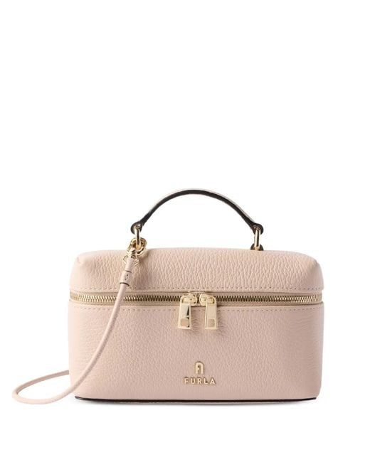 Furla Pink Camelia Grained-Leather Mini Bag
