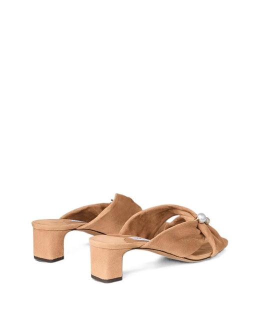 Jimmy Choo Brown Rafi 45 Toffee Suede Sandals