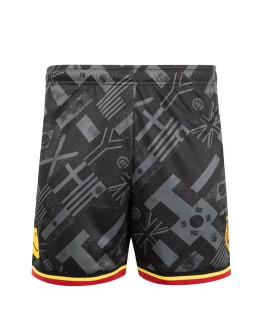 Market Gray Smiley International Flags Flag-Print Football Shorts for men