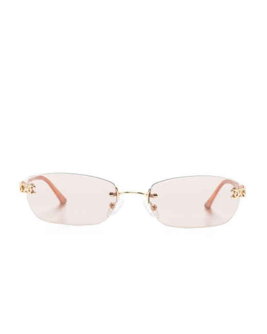 Chanel Pink Interlocking Cc-logo Oval-frame Sunglasses