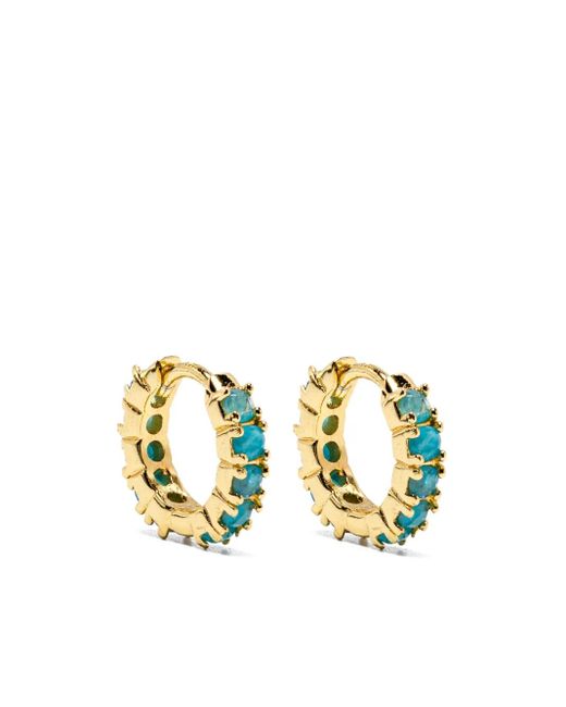 Ryenn's Eyes Metallic Apatite Huggie-Hoop Earrings