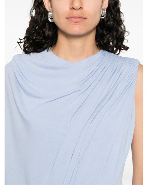 MANURI Gedrapeerde Blouse in het Blue