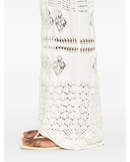 Emilio Pucci White Crochet Maxi Skirt