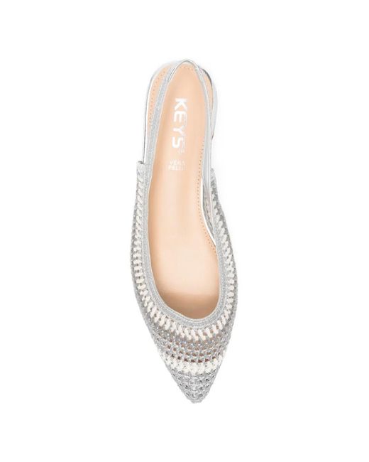 Keys White Gewebte Pumps