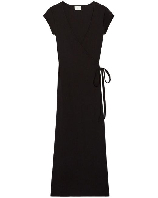 Claudie Pierlot Black Wrap Midi Dress