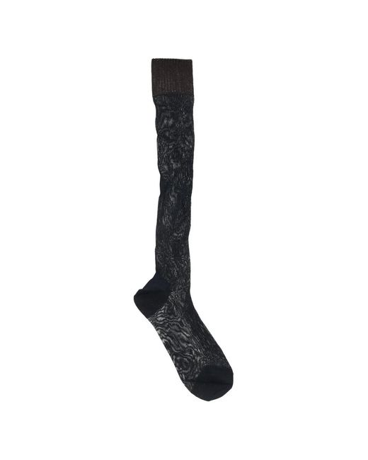 DSquared² Black Long Viscose Socks With Contrast Trim