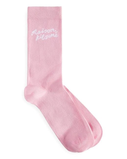 Maison Kitsuné Sokken Met Logo in het Pink
