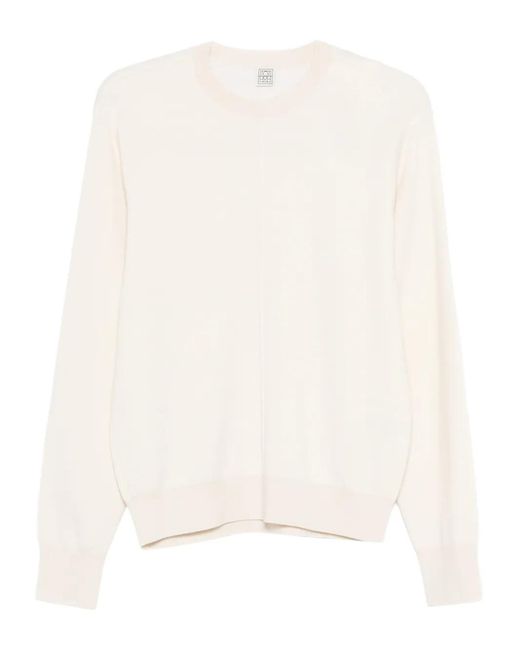 Totême White Crew-Neck Sweater