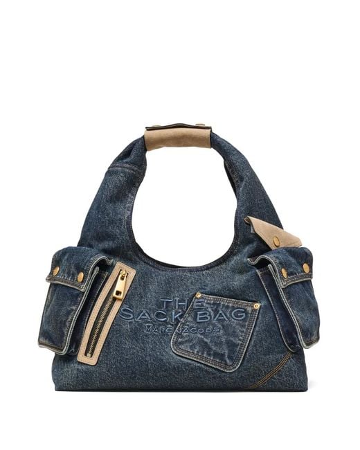 Marc Jacobs Blue The Denim Suede Cargo Sack Bag