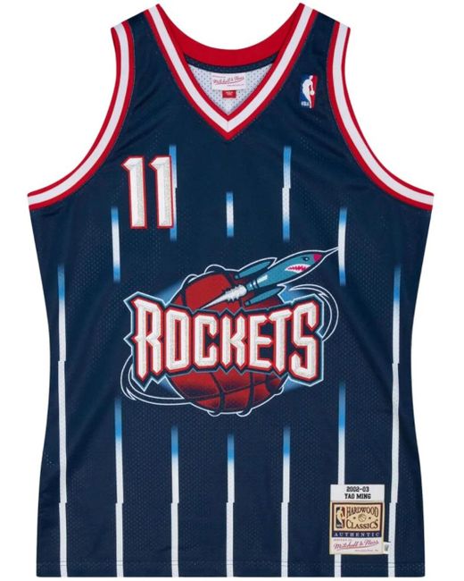 Mitchell Ness Men's Blue Nba Houston Rockets 02 Yao Ming