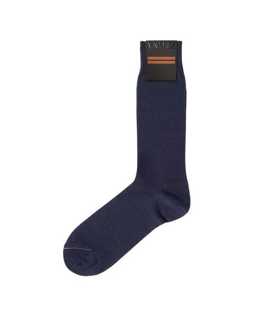 Zegna Blue Long Socks