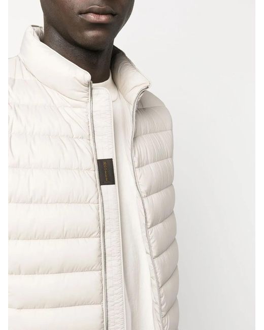Moorer White Padded Zip-Up Gilet for men
