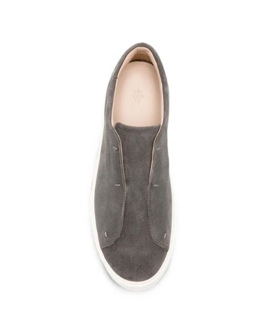 Eleventy Gray Suede Slip-On Sneakers for men