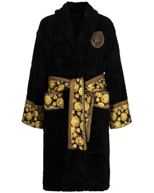 Versace Medusa-print Cotton Robe in Black | Lyst UK