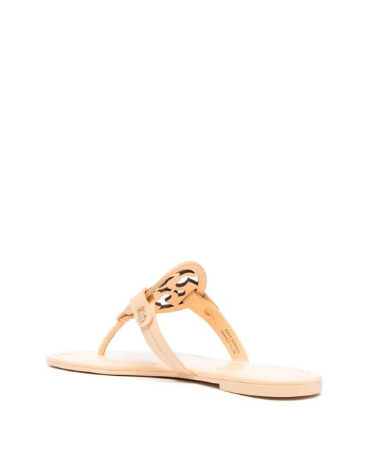 Tory Burch Natural 'Miller' Thong Sandal With Tonal Logo