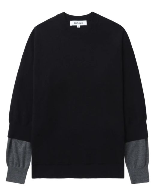 Jersey con cuello en V Enfold de color Blue