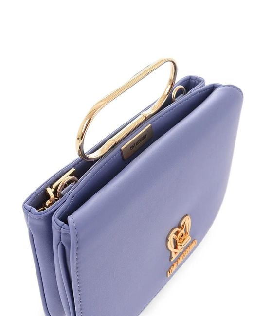 Love Moschino Purple Logo-Plaque Tote Bag