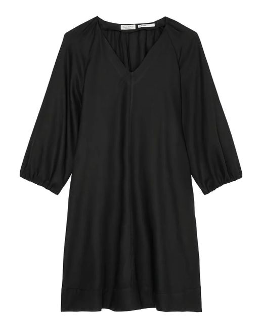 Marc O' Polo Black Puff-Sleeve V-Neck Dress