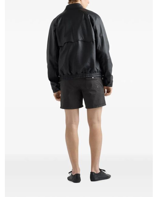 Prada Black Twill Swim Trunks for men