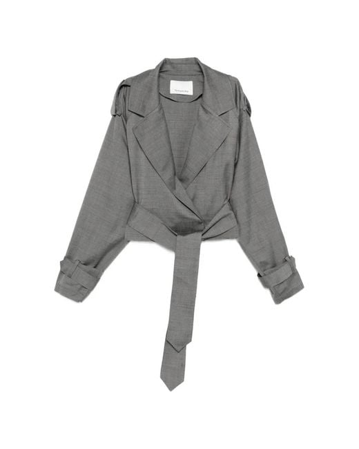 Frankie Shop Gray Simona Belted Jacket