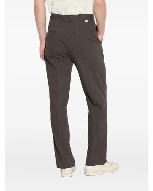 Paolo Pecora Gray Pleated Loose-Fit Chino Trousers for men