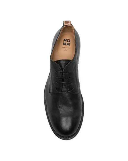 Moma Black Lace-Up Derby Shoes for men