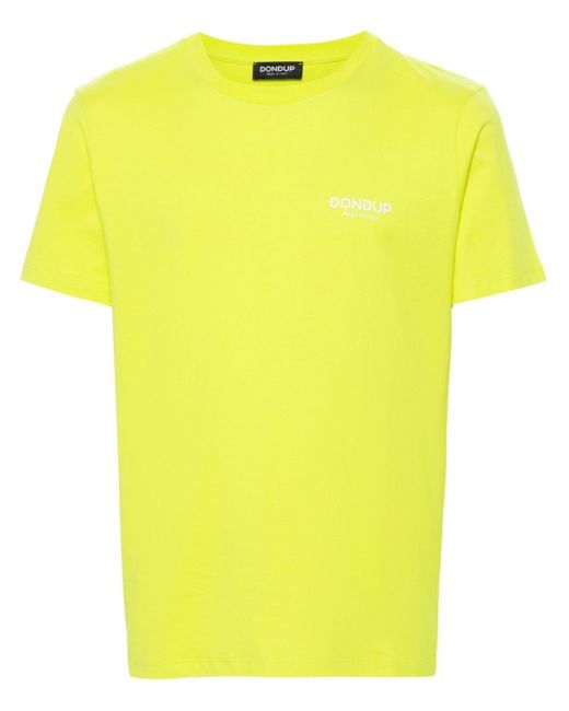 Dondup Yellow Logo-print Cotton T-shirt for men