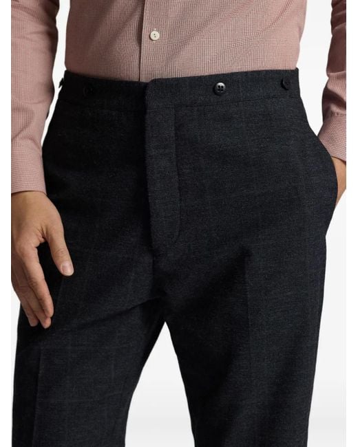 RRL Blue Checked Button-Fastening Trousers for men
