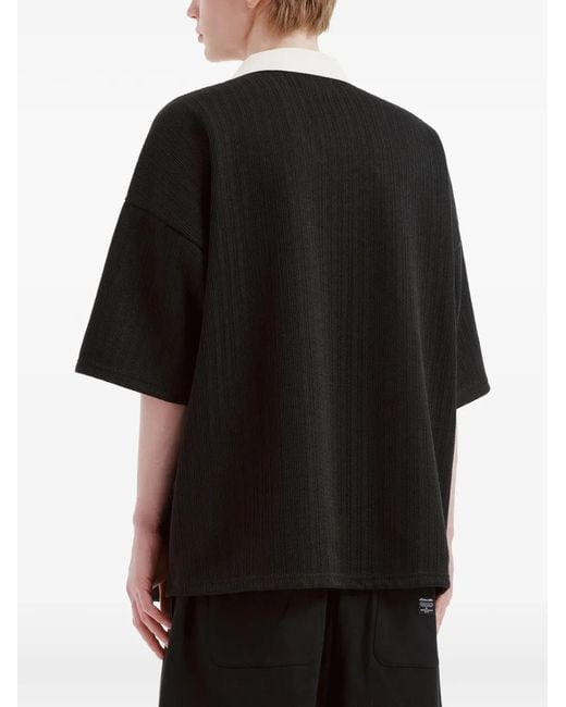 AFTERMATHS Black Logo-Motif Ribbed Top for men