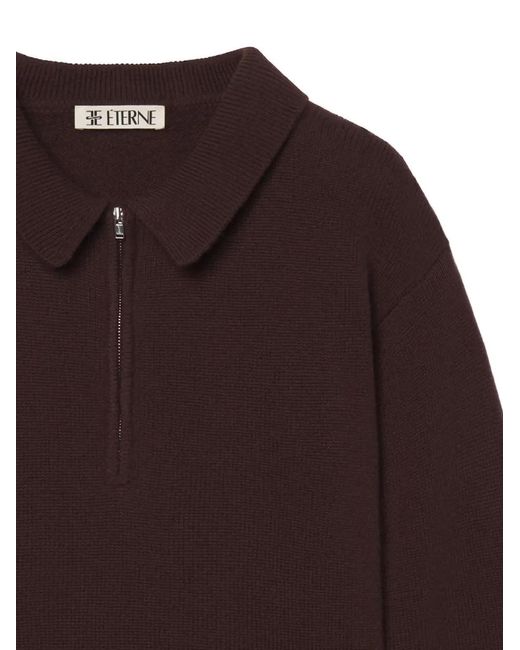 ÉTERNE Purple Blaise Zip Collared Sweater