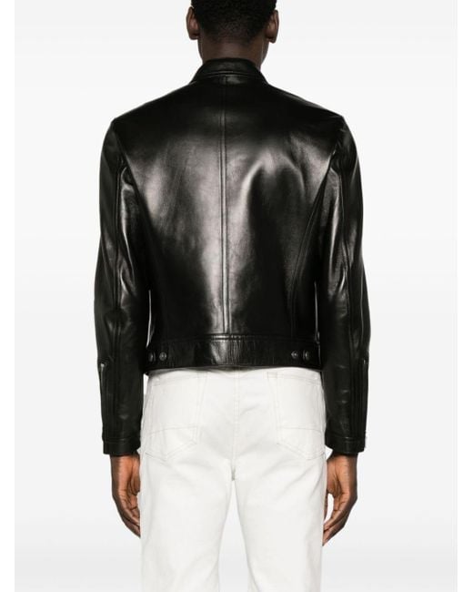 Tom Ford Black Leather Biker Jacket for men
