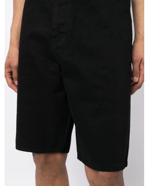 KENZO Black Logo-Patch Bermuda Shorts for men