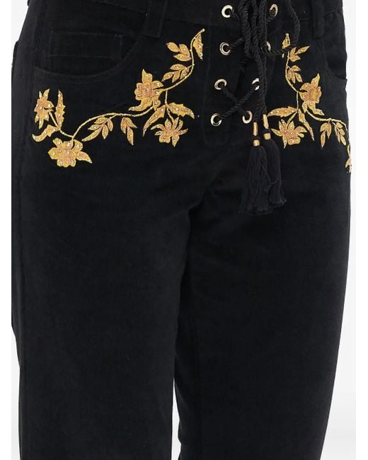 Camilla Stitched In Time Eyelet Trousers Black