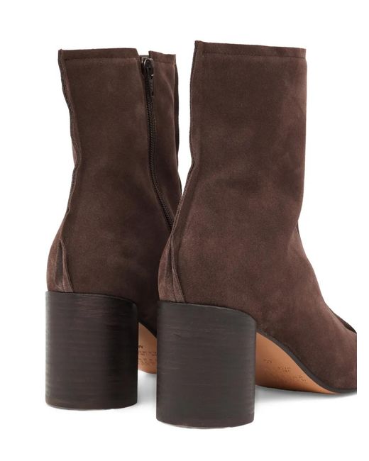 MM6 by Maison Margiela Brown Anatomic Stitch-Toe Ankle Boots