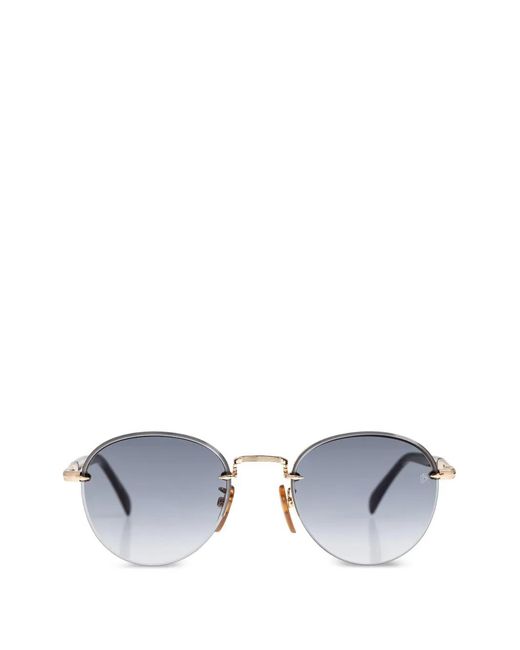 David Beckham White Round-Frame Sunglasses for men