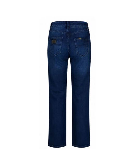 Lois Blue Logo-Patch Flared Jeans
