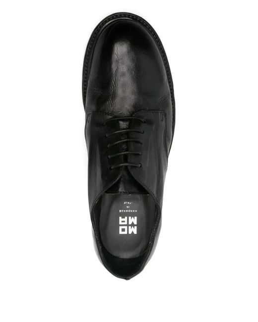 Moma Black Leather Lace-Up Shoes