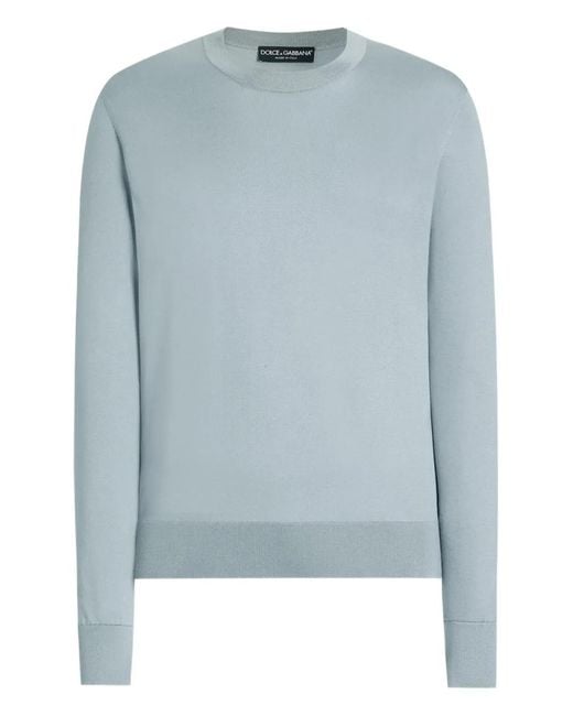 Dolce & Gabbana Blue Crew-Neck Long-Sleeve Top for men