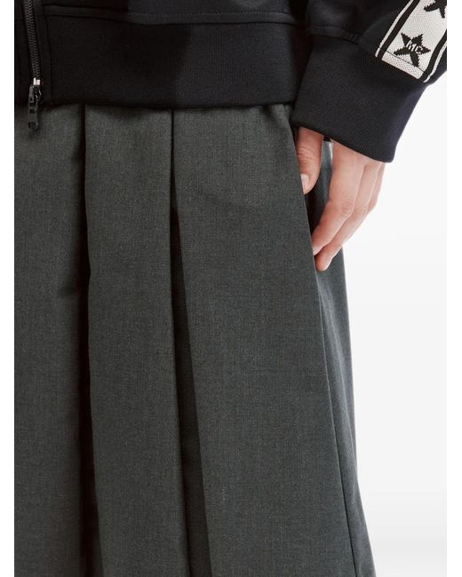 Mini Cream Gray Pleated Layered Skirt
