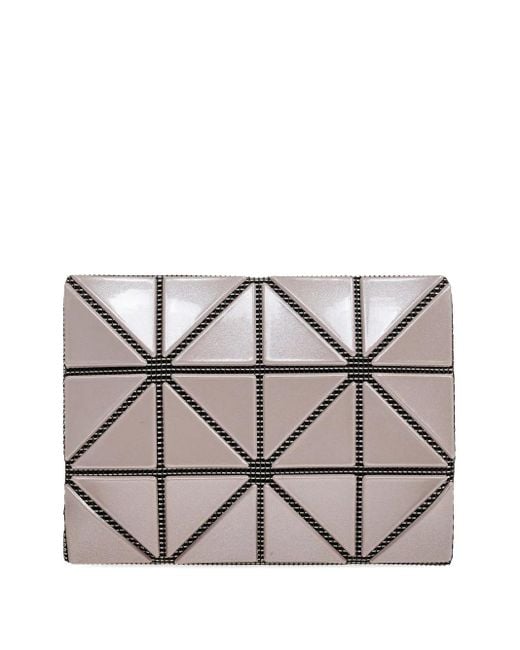 Issey Miyake Gray Geometric Panel Wallet