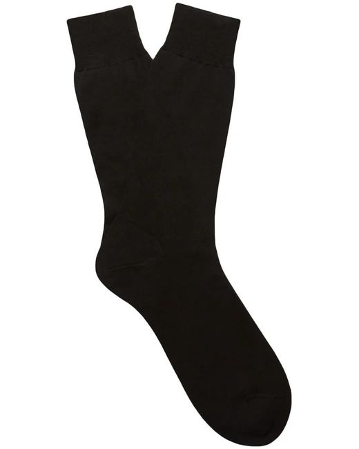Zegna Black Logo-Embroidered Socks for men