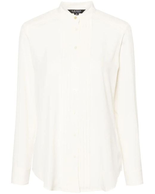 Ralph Lauren White Heiberly Crepe Shirt
