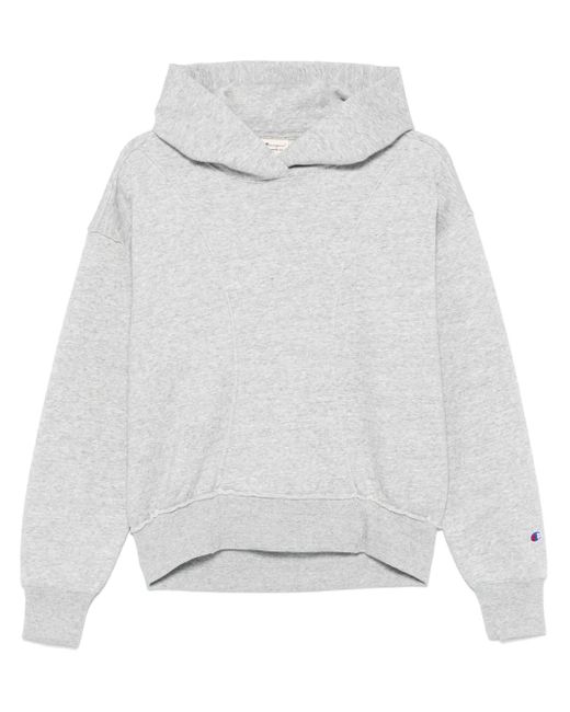 Champion Gray Embroidered-Logo Hoodie