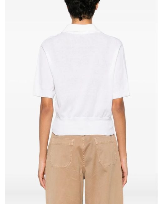 Liviana Conti White Sally Button Polo Shirt