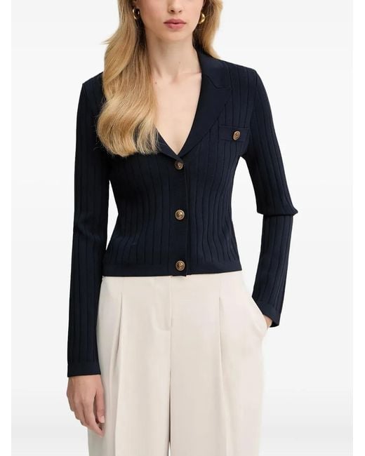 Guess Black Buttoned Ribbed Cardigan