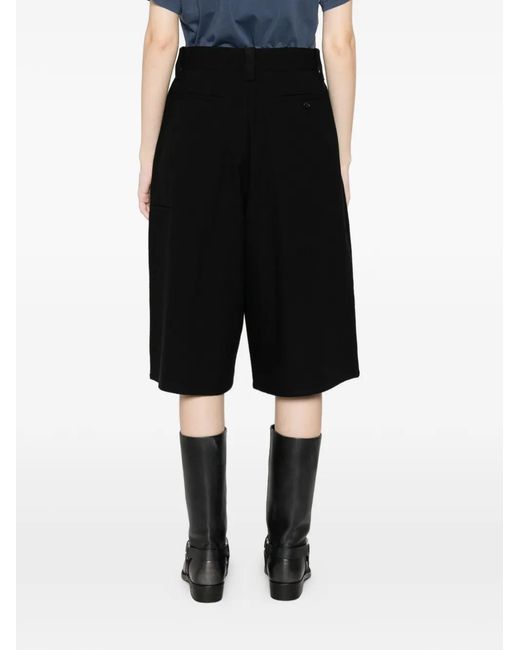 6397 Black Panelled Shorts