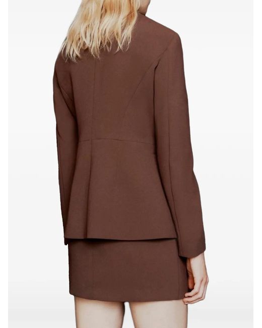 Marella Brown Button-Fastening Blazer
