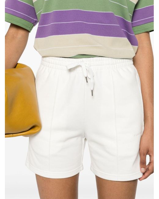 P.A.R.O.S.H. White Striped Jersey Shorts